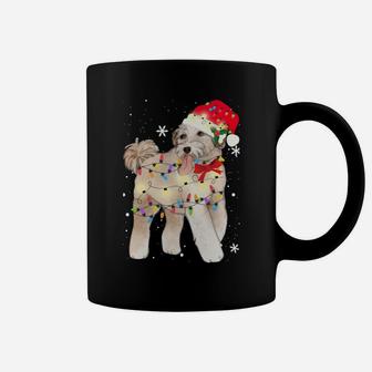Aussiedoodle Dog Christmas Light Xmas Mom Dad Gifts Sweatshirt Coffee Mug | Crazezy
