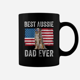 Australian Shepherd Dad American Flag Dog Lover Aussie Dad Zip Hoodie Coffee Mug | Crazezy AU