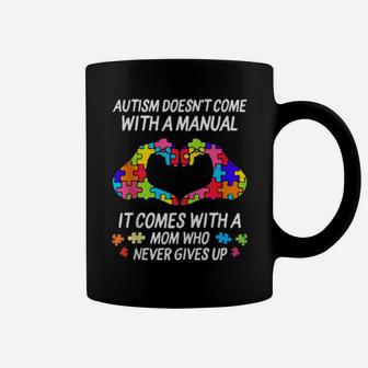 Autism Awareness Doesn't Come With Manual Mom Heart Puzzle Coffee Mug - Monsterry