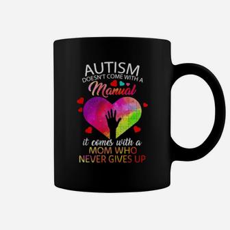 Autism Awareness Doesn't Come With Manual Mom Puzzle Heart Coffee Mug - Monsterry