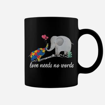 Autism Awareness Elephant Love Needs No Words Coffee Mug - Monsterry AU