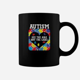 Autism Awareness Month See The Able Not The Label Puzzle Coffee Mug - Monsterry