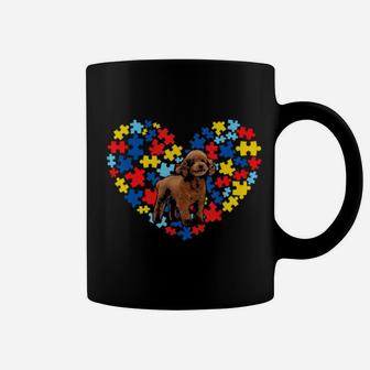Autism Awareness Poodle Heart Dog Dad Dog Mom Coffee Mug - Monsterry DE