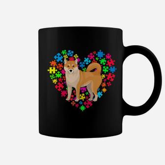 Autism Awareness Shiba Inu Dog Mom Dad Valentine Coffee Mug - Monsterry AU