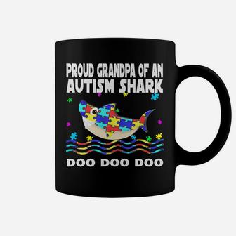 Autism Awareness Shirts Proud Grandpa Of An Autism Shark Coffee Mug | Crazezy
