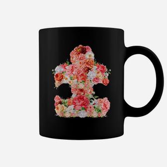 Autism Floral Puzzle Piece Autistic Art Coffee Mug - Monsterry