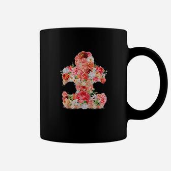 Autism Floral Puzzle Piece Coffee Mug - Monsterry