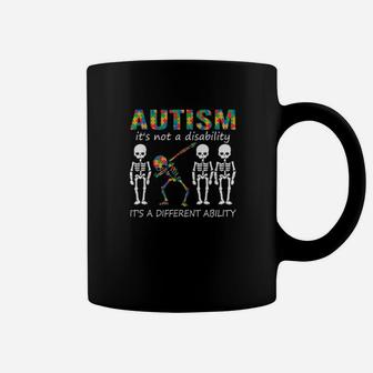 Autism Its A Different Ability Dabbing Skeleton Coffee Mug - Monsterry UK
