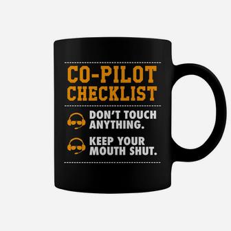 Aviation Co-Pilot Checklist Dont Touch Anything Funny Gift Coffee Mug | Crazezy