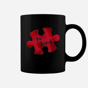 Awareness Be Kind Red Puzzle Piece Coffee Mug | Crazezy