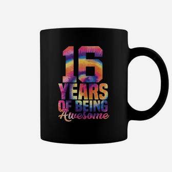 Awesome 16Th Birthday Sixteen 16 Years Old Tie Dye Men Kids Coffee Mug | Crazezy CA