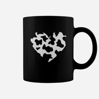 Awesome Cow Print Black N White Print Heart Coffee Mug | Crazezy AU