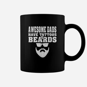 Awesome Dads Have Tattoos And Beards Vintage Coffee Mug | Crazezy DE