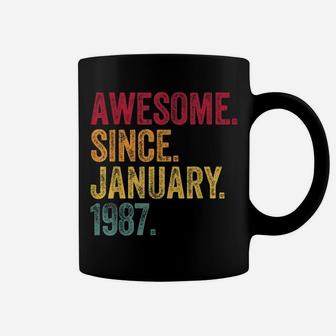 Awesome Since January 1987 34Th Birthday Gift Retro Vintage Coffee Mug | Crazezy UK