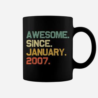 Awesome Since January 2007 14Th Birthday Gift 14 Years Old Coffee Mug | Crazezy