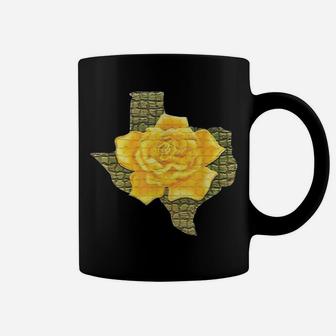 Awesome Yellow Rose Of Texas Pattern Flower Coffee Mug | Crazezy