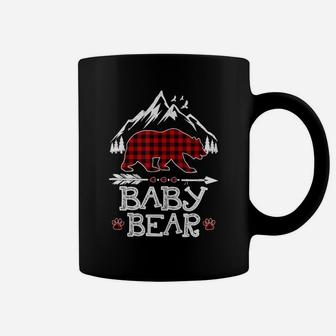 Baby Bear Christmas Pajama Red Plaid Buffalo Coffee Mug | Crazezy