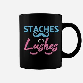 Baby Shower Gender Reveal Staches Or Lashes Coffee Mug - Monsterry DE