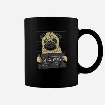 Bad Pug Pug Jail Shot Funny Pug Dog Lover Gifts Coffee Mug | Crazezy