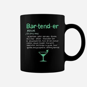 Bartender Noun Definition T Shirt Funny Cocktail Bar Gift Coffee Mug | Crazezy