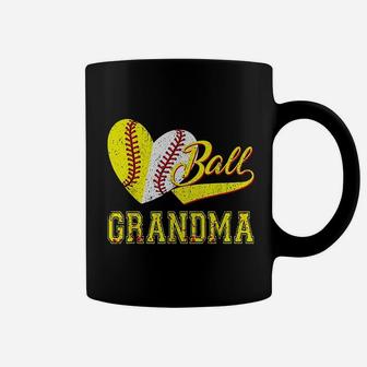 Baseball Softball Ball Heart Grandma Coffee Mug | Crazezy DE