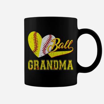 Baseball Softball Ball Heart Grandma Shirt Mother's Day Gift Coffee Mug | Crazezy AU
