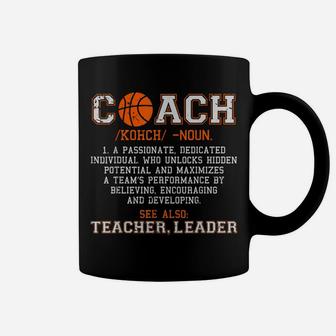 Basketball Coach Noun Definition Funny Men Women Sport Gifts Coffee Mug | Crazezy