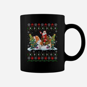 Basset Hound Xmas Gift Santa Riding Basset Hound Christmas Sweatshirt Coffee Mug | Crazezy UK