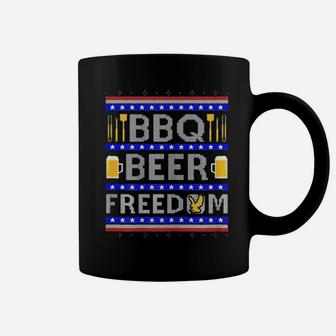 Bbq Beer And Freedom Ugly Xmas Coffee Mug - Monsterry