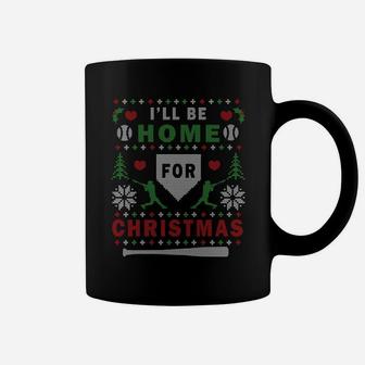 Be Home Baseball Ugly Christmas Sweater Pattern Sweatshirt Coffee Mug | Crazezy CA