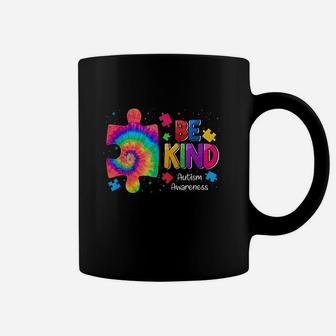Be Kind Puzzle Pieces Tie Dye Cute Awareness Boy Kids Coffee Mug | Crazezy