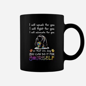 Bear Autism I Will Speak For You I Will Fight For You I Will Advocate For You Yourself Coffee Mug - Monsterry CA