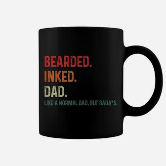 Bearded Inked Dad Funny For Daddy Tattoo Man Father Vintage Coffee Mug | Crazezy AU