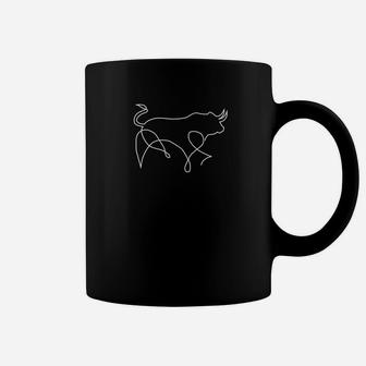 Beautiful One Line Bull Animal Cow Graphic Coffee Mug - Thegiftio UK
