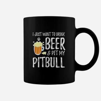 Beer And Pitbull Funny Dog Mom Or Dog Dad Gift Idea Coffee Mug | Crazezy