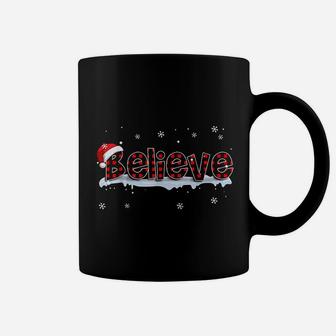 Believe Buffalo Plaid Santa Snowflake Christmas Coffee Mug - Thegiftio