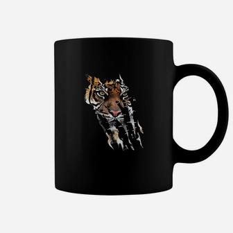 Bengal Tiger Face Spirit Animal Tiger Paw Print Coffee Mug | Crazezy