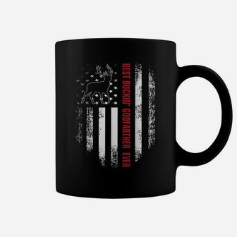 Best Buckin' Godfather Ever American Usa Flag Deer Hunting Coffee Mug | Crazezy
