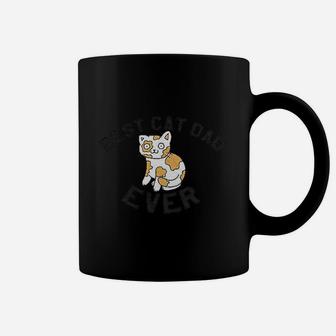 Best Cat Dad Ever Funny Face Hilarious Pet Lover Graphic For Guys Coffee Mug | Crazezy