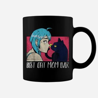 Best Cat Mom Ever Cat And Anime Noses Kiss Coffee Mug | Crazezy
