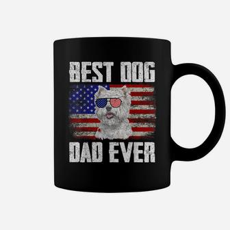 Best Dog Dad Ever Westie American Flag Coffee Mug | Crazezy AU
