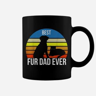 Best Fur Dad Ever Vintage Retro Dog And Cat Owner Funny Coffee Mug | Crazezy
