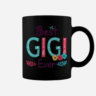 Best Gigi Ever Shirt Women Flower Decor Grandma Coffee Mug | Crazezy