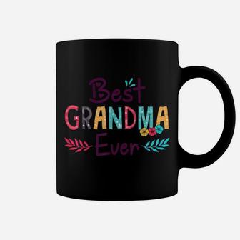 Best Grandma Ever Shirt Women Flower Decor Grandma Coffee Mug | Crazezy