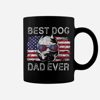 Best Pitbull Dog Dad Ever American Flag 4Th Of July Vintage Coffee Mug | Crazezy