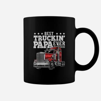 Best Truckin Papa Ever Big Rig Trucker Coffee Mug | Crazezy