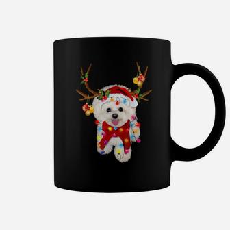 Bichon Frise Ready For Xmas Funny Bulldog Reindeer Horn Coffee Mug - Monsterry UK