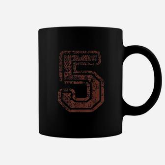 Big Maroon Color Number 5 Five Coffee Mug | Crazezy