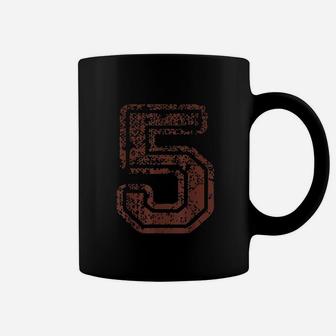 Big Maroon Color Number 5 Five Grunge Red Coffee Mug - Thegiftio UK