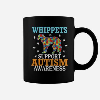 Big Puzzle Heart Whippet Support Autism Awareness Coffee Mug - Monsterry